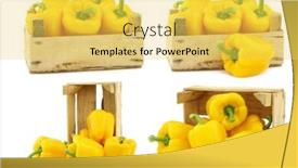  Presentation with capsicum - Slide deck with fresh-yellow-bell-peppers-capsicum background and a yellow colored foreground