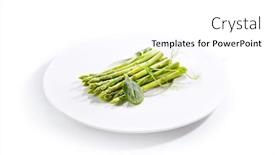  Presentation with vegetable garden - Slide deck featuring fresh-young-asparagus-stalks background and a white colored foreground