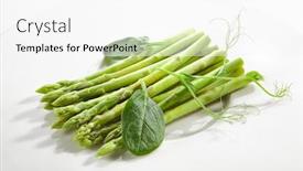 Presentation with vegetable garden - Cool new PPT layouts with fresh-young-asparagus-stalks backdrop and a white colored foreground