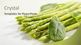  Presentation with asparagus - Slides having fresh-young-asparagus-stalks background and a blonde colored foreground