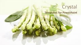  Presentation with vegetable garden - Presentation theme having fresh-young-asparagus-stalks background and a cream colored foreground