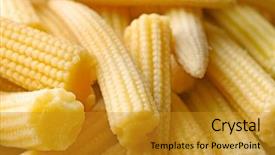  Presentation with corn - Cool new PPT theme with fresh young baby corn closeup backdrop and a gold colored foreground