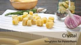  Presentation with sweet corn - Colorful presentation enhanced with fresh young baby corn backdrop and a  colored foreground