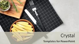  Presentation with sweet corn - Cool new presentation theme with fresh young baby corn backdrop and a soft green colored foreground