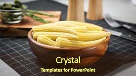  Presentation with gluten free bread on wooden - Amazing presentation theme having fresh young baby corn backdrop and a tawny brown colored foreground