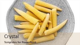  Presentation with convites baby - Presentation theme with fresh young baby corn background and a  colored foreground