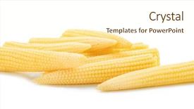  Presentation with sweet corn - PPT theme consisting of fresh young baby corn background and a cream colored foreground