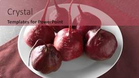  Presentation with napkin - Amazing presentation theme having fresh-young-beets-on-plate backdrop and a red colored foreground