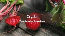  Presentation with young plant - Colorful slide deck enhanced with fresh young beets on wooden backdrop and a tawny brown colored foreground