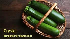 Presentation with wicker - Beautiful slides featuring fresh zucchini in wicker basket on wooden background backdrop and a wine colored foreground