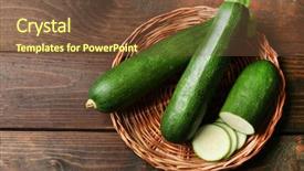  Presentation with wicker - Slide deck featuring fresh zucchini on wicker mat background and a tawny brown colored foreground