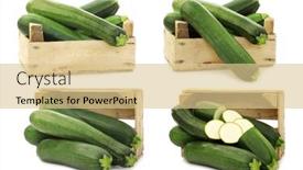  Presentation with sliced fresh papaya on wooden - Slide deck with fresh-zucchini-s-cucurbita-pepo background and a lemonade colored foreground