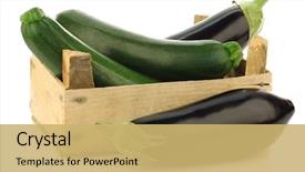  Presentation with eggplant - Cool new PPT layouts with fresh zucchini's cucurbita pepo backdrop and a yellow colored foreground