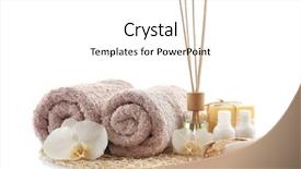  Presentation with spa - Colorful presentation enhanced with freshener - beautiful spa composition on white backdrop and a white colored foreground