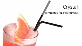  Presentation with cocktail - PPT layouts featuring freshener - freshening cocktail with ice background and a white colored foreground