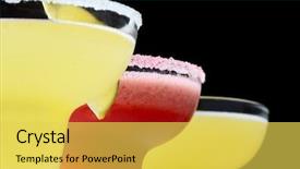  Presentation with cocktail - PPT layouts with freshener - freshening cocktail with ice background and a yellow colored foreground