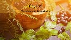  Presentation with rustic nutrition - PPT layouts having freshly-assorted-berries-in-wooden background and a gold colored foreground