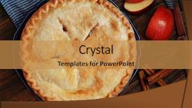  Presentation with wood rustic - Slide deck enhanced with freshly baked apple pie background and a gold colored foreground