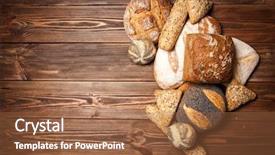  Presentation with bread - Slides enhanced with freshly baked bread assortment on wooden surface background and a red colored foreground
