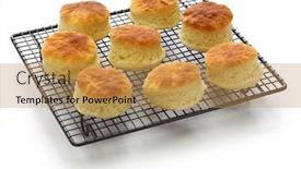  Presentation with cooking - Beautiful slide deck featuring freshly-baked-buttermilk-biscuits backdrop and a gold colored foreground