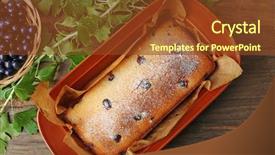  Presentation with cake - Beautiful PPT theme featuring freshly baked cake with black backdrop and a tawny brown colored foreground