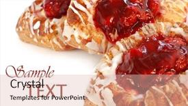  Presentation with pastries - Presentation design having freshly baked cherry danish pastries background and a lemonade colored foreground