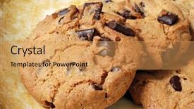  Presentation with cookie - Slides consisting of freshly baked chocolate chip cookies background and a yellow colored foreground