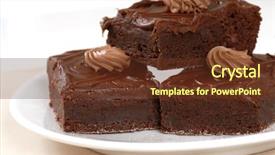  Presentation with cake brownies - Presentation with freshly baked chocolate fudge brownies background and a tawny brown colored foreground