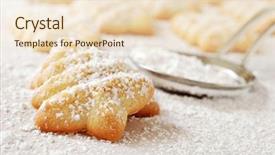  Presentation with cookies christmas - PPT theme consisting of freshly baked christmas tree cookies background and a lemonade colored foreground