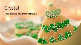  Presentation with cookies christmas - Colorful PPT layouts enhanced with freshly baked christmas tree cookies backdrop and a lemonade colored foreground