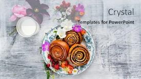  Presentation with cinnamon - Audience pleasing presentation theme consisting of freshly-baked-cinnamon-rolls-top backdrop and a lemonade colored foreground