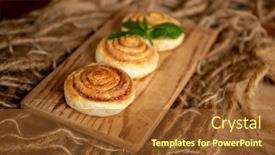  Presentation with cinnamon - Audience pleasing presentation theme consisting of freshly-baked-cinnamon-rolls backdrop and a tawny brown colored foreground