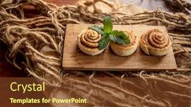  Presentation with cinnamon - PPT theme featuring freshly-baked-cinnamon-rolls background and a tawny brown colored foreground