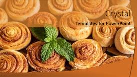  Presentation with cinnamon - Audience pleasing theme consisting of freshly-baked-cinnamon-rolls backdrop and a gold colored foreground