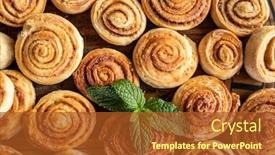  Presentation with cinnamon - Audience pleasing PPT layouts consisting of freshly-baked-cinnamon-rolls backdrop and a red colored foreground