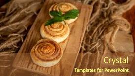  Presentation with cinnamon - Beautiful slides featuring freshly-baked-cinnamon-rolls backdrop and a tawny brown colored foreground