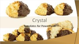  Presentation with white chocolate - Presentation having freshly-baked-cocos-and-chocolate background and a blonde colored foreground