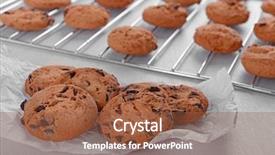  Presentation with baking cookies - PPT layouts consisting of baked cookies on baking paper background and a tawny brown colored foreground