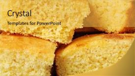  Presentation with cut - Slide set consisting of freshly baked cornbread cut background and a  colored foreground