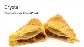  Presentation with turnover - Slide deck consisting of freshly baked crispy apple turnover background and a white colored foreground