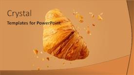  Presentation with croissant - Presentation design consisting of freshly-baked-croissant-flying background and a yellow colored foreground