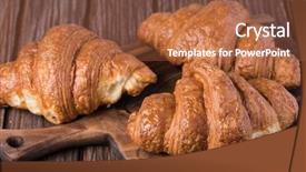  Presentation with wooden - PPT theme having freshly baked croissants on wooden background and a red colored foreground