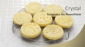  Presentation with cool - PPT theme featuring freshly-baked-crumpets-cool background and a lemonade colored foreground