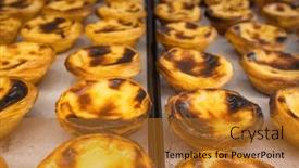  Presentation with traditional - Slide deck having freshly-baked-crunchy-traditional-portuguese background and a gold colored foreground
