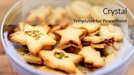  Presentation with delicious christmas cookies - Beautiful slides featuring freshly baked homemade christmas cookies backdrop and a yellow colored foreground