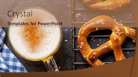  Presentation with flat - Presentation featuring freshly-baked-homemade-pretzels background and a coral colored foreground