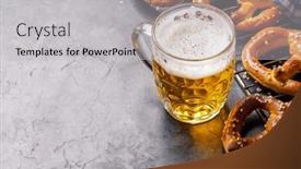  Presentation with beer - Presentation theme with freshly-baked-homemade-pretzels background and a light gray colored foreground