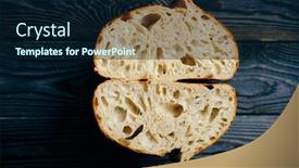  Presentation with bread - Presentation theme enhanced with freshly-baked-homemade-tartine-bread background and a wine colored foreground