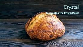  Presentation with bread - Colorful slide deck enhanced with freshly-baked-homemade-tartine-bread backdrop and a wine colored foreground