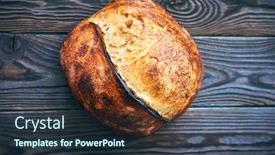  Presentation with bread - Colorful PPT theme enhanced with freshly-baked-homemade-tartine-bread backdrop and a tawny brown colored foreground